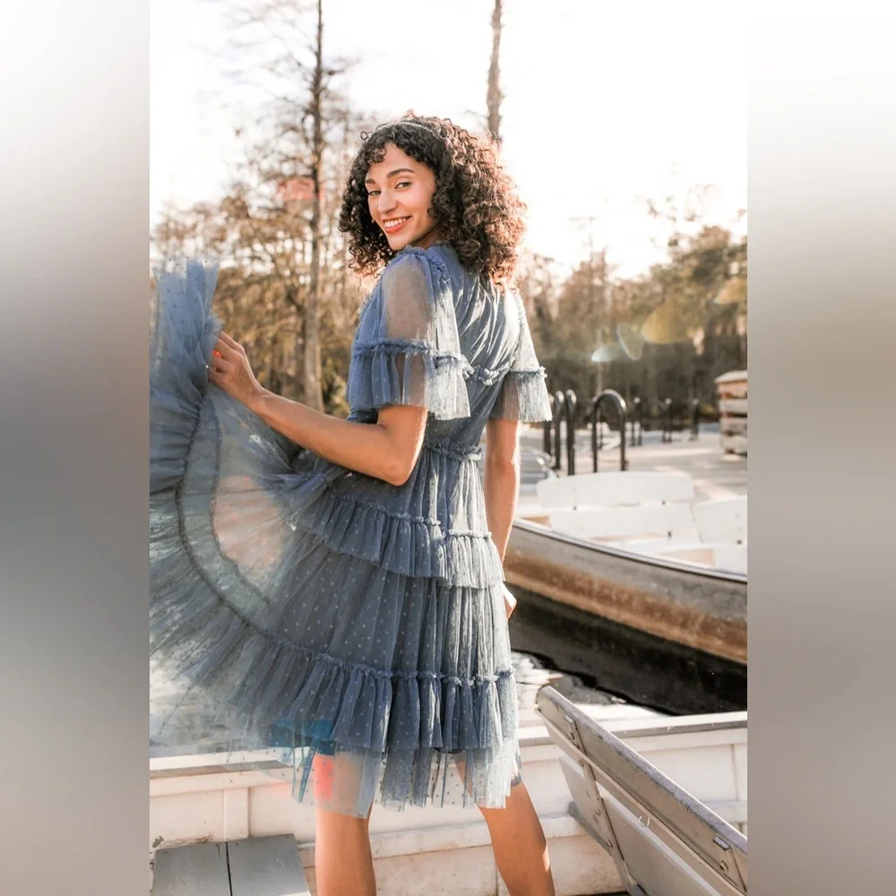 COPY - IvyCityCo Short Whimsical Dress in Blue NWT - Picture 2 of 6